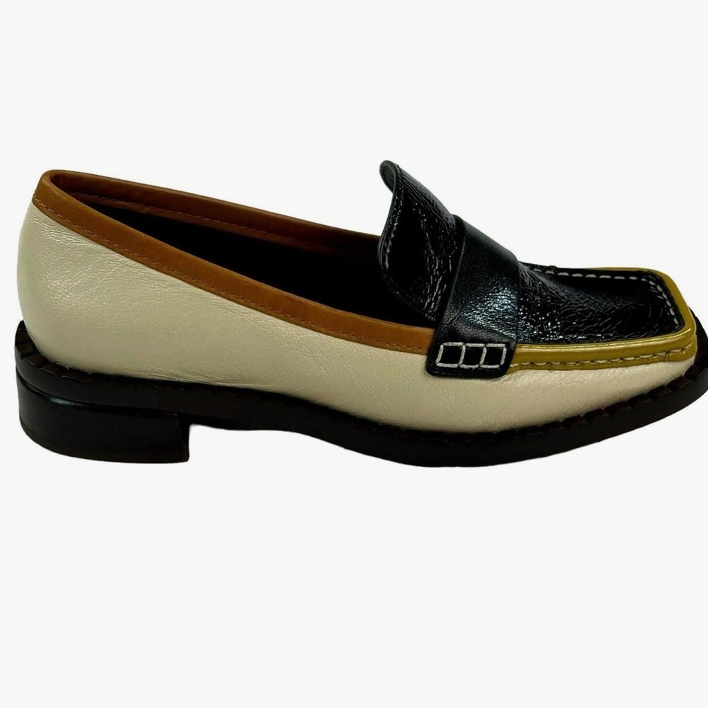 Tory Burch 70s Square Loafer 25mm Size 7
Perfect Blk/Cream/Tan Cuoio w/dust bag - Picture 6 of 17